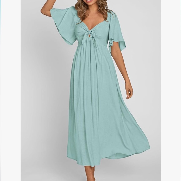 Midi Dress Square Neck Rauched Back XXL - Picture 6 of 11